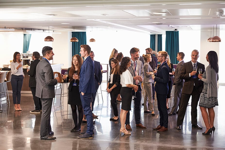 Delegates Networking At Conference Drinks Reception Delegates Networking At Conference Drinks Reception