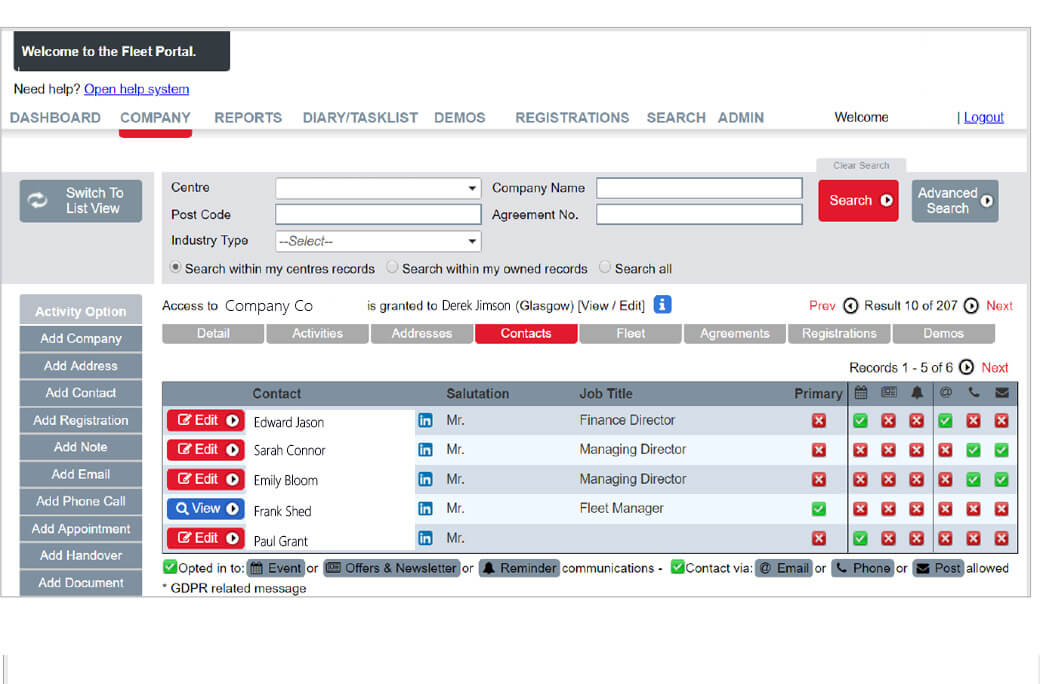 Automotive Web Portal Screenshot