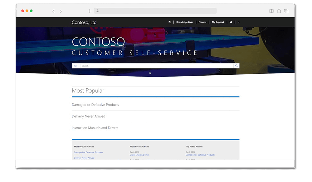 Customer Portal from The Portal Company - Screenshot
